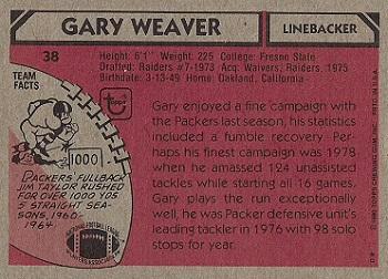 1980 Topps #38 Gary Weaver Back