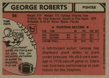 1980 Topps #56 George Roberts Back