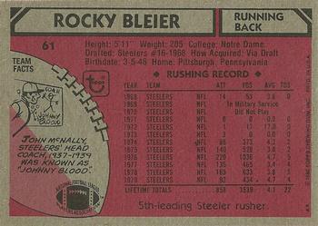 1980 Topps #61 Rocky Bleier Back