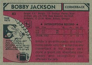 1980 Topps #83 Bobby Jackson Back