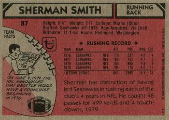 1980 Topps #87 Sherman Smith Back