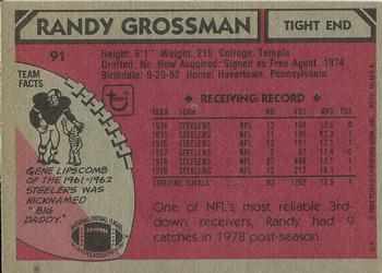 1980 Topps #91 Randy Grossman Back