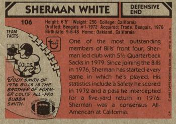 1980 Topps #106 Sherman White Back