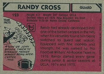 1980 Topps #123 Randy Cross Back