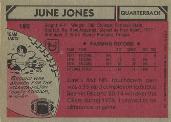 1980 Topps #182 June Jones Back