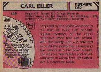 1980 Topps #189 Carl Eller Back