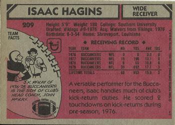 1980 Topps #209 Isaac Hagins Back