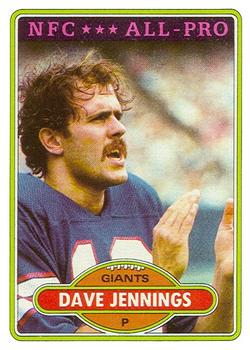 1980 Topps #290 Dave Jennings Front