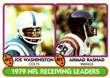 1980 Topps #332 1979 Receiving Leaders - Joe Washington / Ahmad Rashad Front