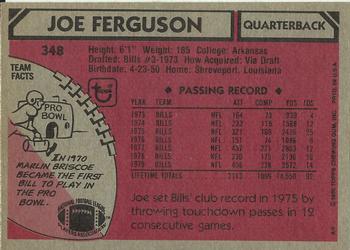 1980 Topps #348 Joe Ferguson Back