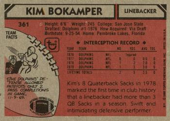 1980 Topps #361 Kim Bokamper Back