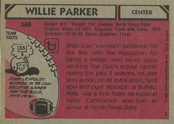 1980 Topps #368 Willie Parker Back