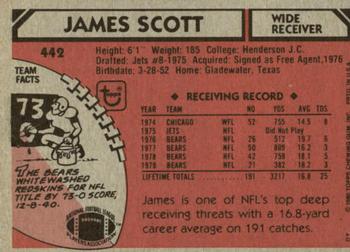 1980 Topps #442 James Scott Back