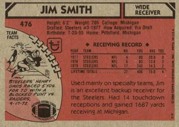 1980 Topps #476 Jim Smith Back