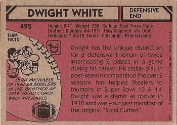 1980 Topps #495 Dwight White Back