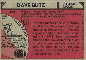 1980 Topps #499 Dave Butz Back