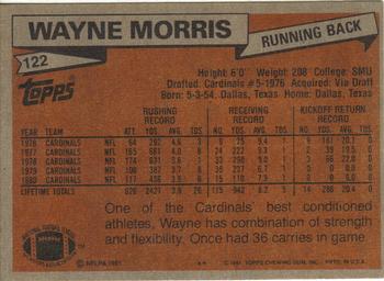 1981 Topps #122 Wayne Morris Back