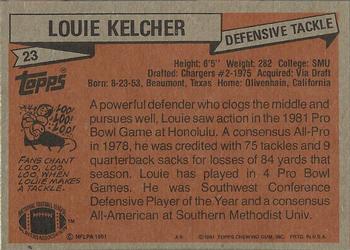 1981 Topps #23 Louie Kelcher Back