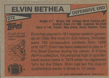 1981 Topps #272 Elvin Bethea Back