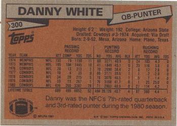 1981 Topps #300 Danny White Back