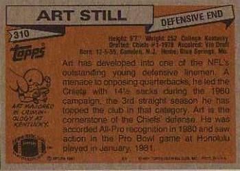1981 Topps #310 Art Still Back