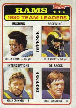 1981 Topps #39 Cullen Bryant / Billy Waddy / Nolan Cromwell / Jack Youngblood Front