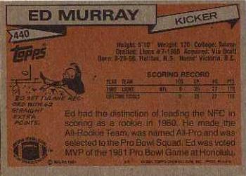 1981 Topps #440 Ed Murray Back