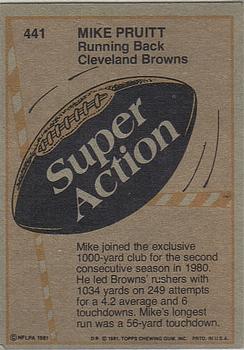 1981 Topps #441 Mike Pruitt Back