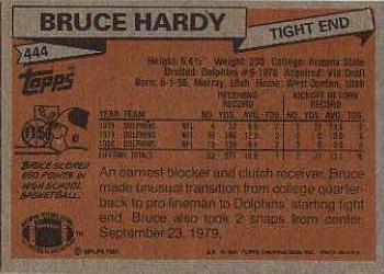 1981 Topps #444 Bruce Hardy Back
