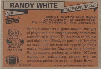 1981 Topps #470 Randy White Back