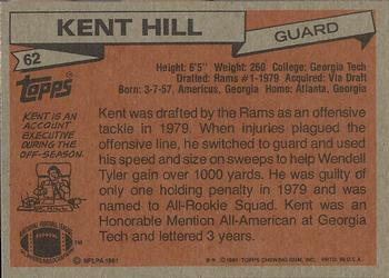 1981 Topps #62 Kent Hill Back
