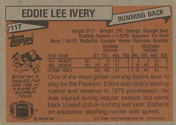 1981 Topps #117 Eddie Lee Ivery Back