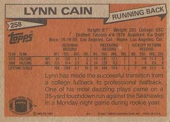 1981 Topps #258 Lynn Cain Back