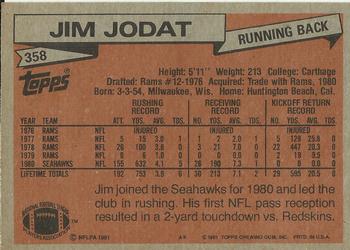 1981 Topps #358 Jim Jodat Back