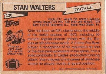 1981 Topps #420 Stan Walters Back