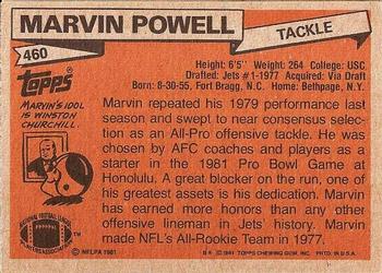 1981 Topps #460 Marvin Powell Back