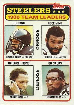 1981 Topps #526 Franco Harris / Theo Bell / Donnie Shell / L.C. Greenwood Front
