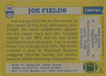 1982 Topps #166 Joe Fields Back