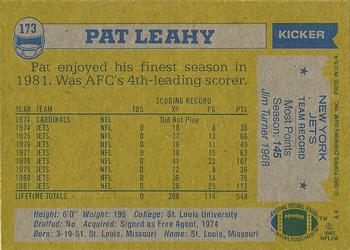 1982 Topps #173 Pat Leahy Back