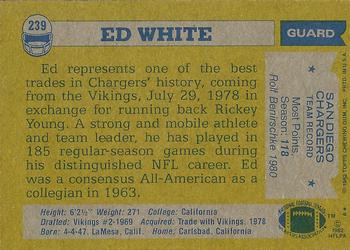 1982 Topps #239 Ed White Back