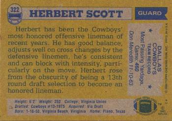 1982 Topps #322 Herbert Scott Back