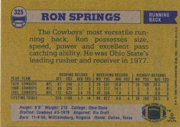 1982 Topps #325 Ron Springs Back