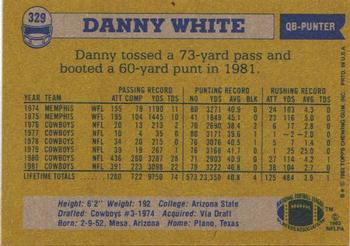 1982 Topps #329 Danny White Back