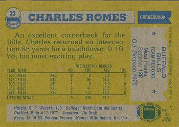 1982 Topps #33 Charles Romes Back