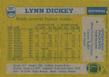 1982 Topps #357 Lynn Dickey Back