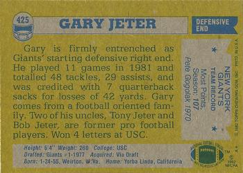 1982 Topps #425 Gary Jeter Back