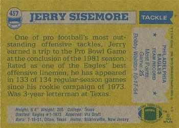 1982 Topps #457 Jerry Sisemore Back