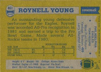 1982 Topps #461 Roynell Young Back