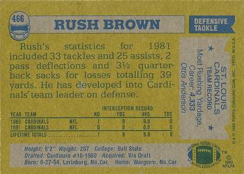 1982 Topps #466 Rush Brown Back