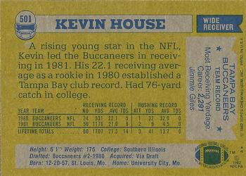 1982 Topps #501 Kevin House Back
